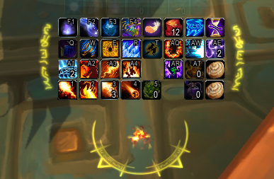 Fire Mage Decoration: Outlining action bars