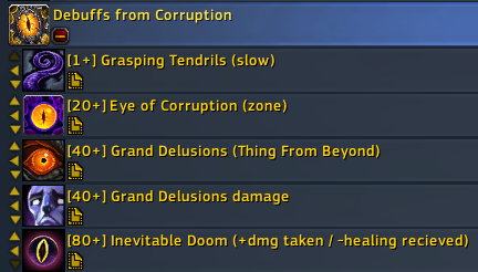 Debuffs from Corruption