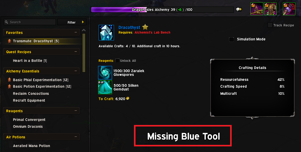 Missing Blue Alchemy Rod