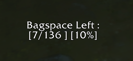 Bagspace Warning (if less then 10%)