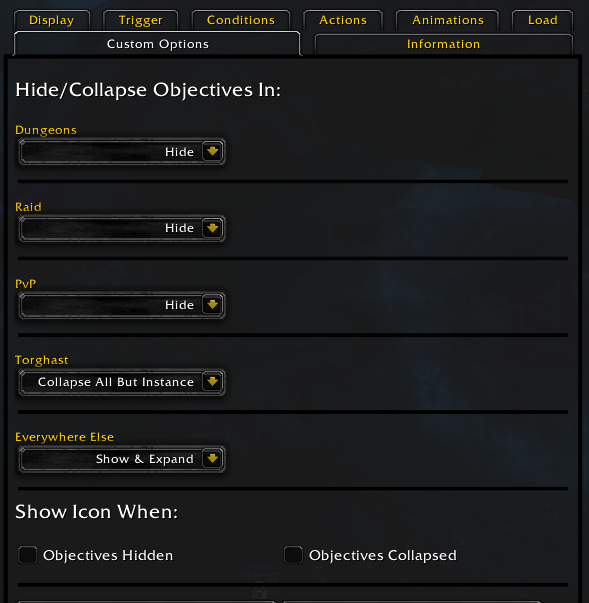 Hide/Collapse Objectives and Quests