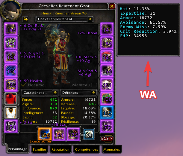  Wotlk Tank Stats Panel WeakAura World Of Warcraft