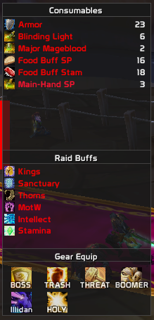 Clickable consumes, buffs & gearsets - Prot Pala