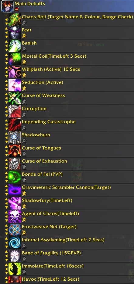 Venthyr Destruction Warlock Debuff Abilities w/timers #ImpUi