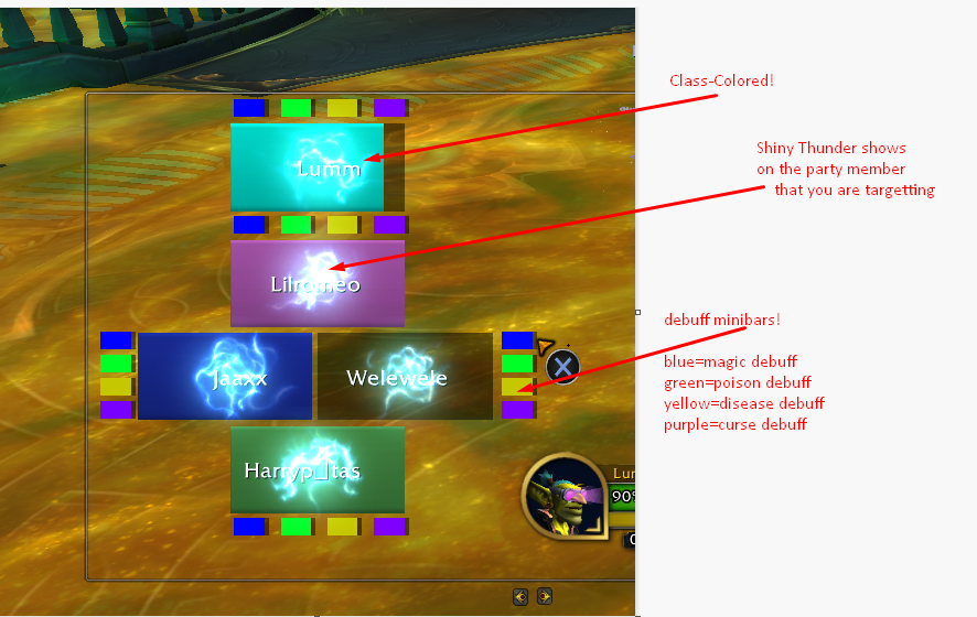 D-Pad Party HP Bars By Lumin / ConsolePort unit frames Weak Aura