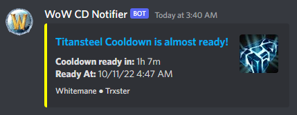 WoW Cooldown Notifier